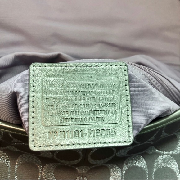 Coach Silver Metallic Lurex Optic C SoHo Purse - Picture 4 of 8